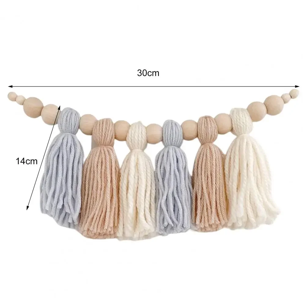 Chic Tassel Garland Various Styles Pom Garland Eco-friendly Decorative Wood Beads Pastel Banner Nordic Home Decor