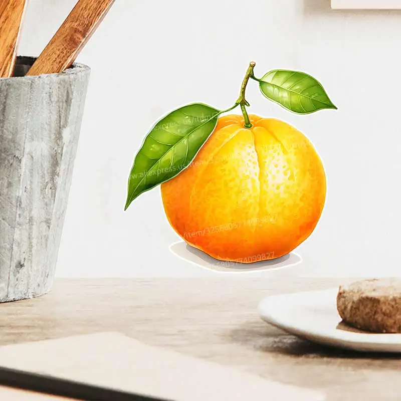 Orange Fruit Wall Stickers Kitchen Decoration Dining Room Living Room Cabinet Refrigerator Home Decoration Decal Stickers S862