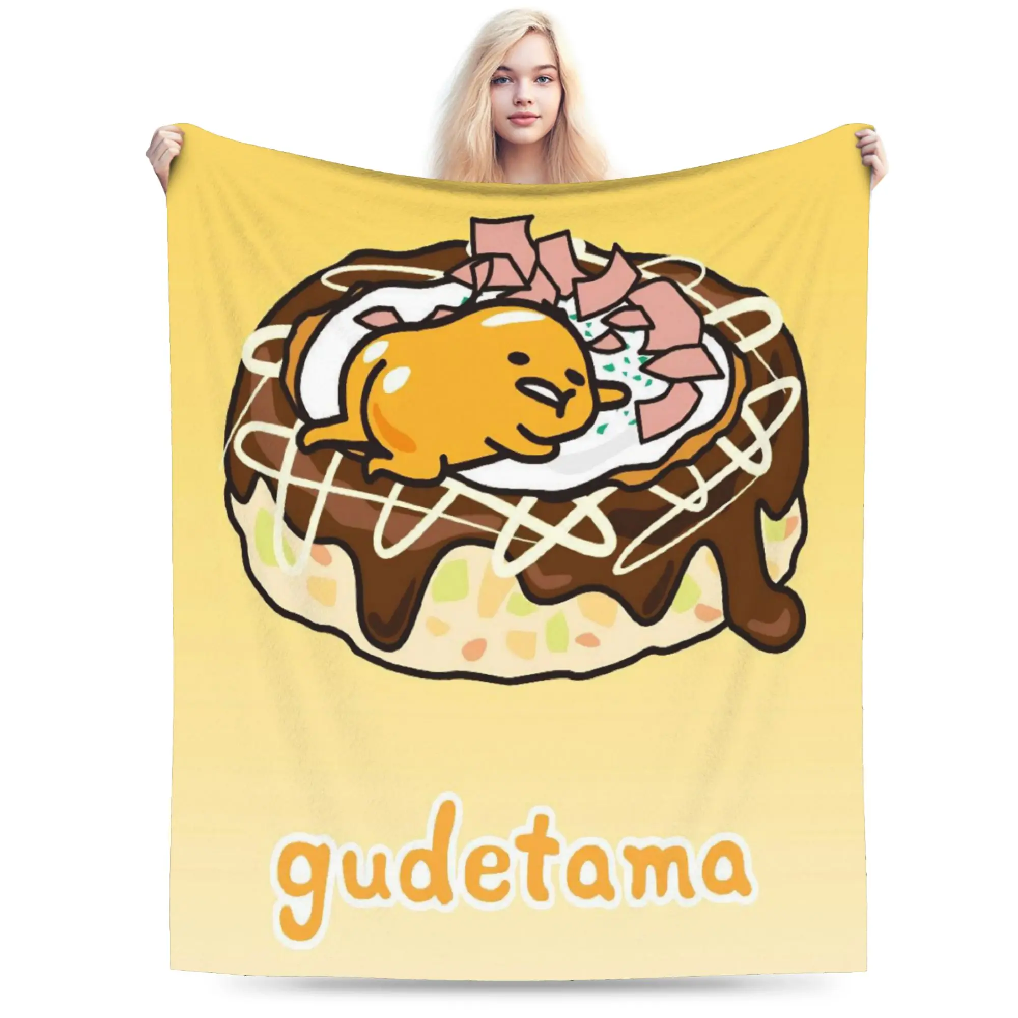 

Gudetama The Lazy Egg Blankets Coral Fleece Plush Textile Decor Multi-function Soft Throw Blankets for Bed Outdoor Bedspread