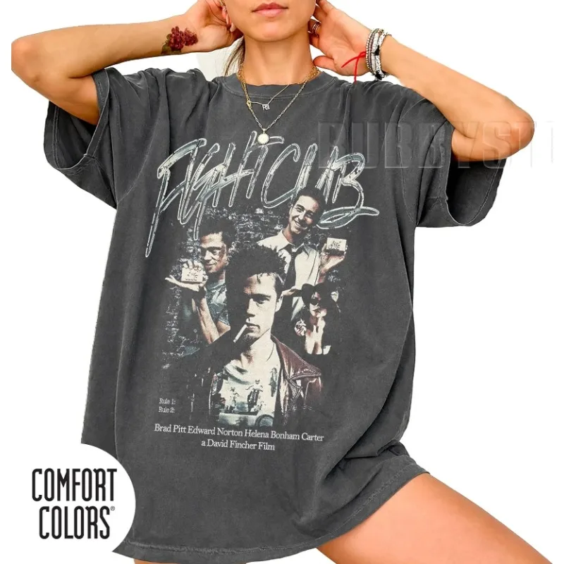 Comfort Colors® Fight Club Movie Shirt, Brad Pitt Edward Norton Tee,Retro 90s Film Graphic, Comfort Colors Unisex Fan Gift Shirt