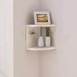 2-Tier Corner Shelf Wall Mount Floating Wall Shelf White Corner Bookshelf, Plant Wall Shelf for Bedroom, Living Room, Bathroom