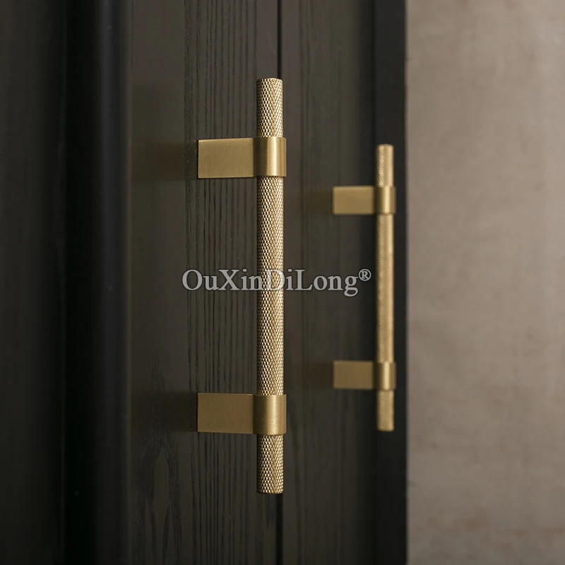 European 8PCS Solid Brass Knurled Furniture Pulls Handles Drawer Knobs Cupboard Wardrobe Closet Dresser Cabinet Door Pulls Pens