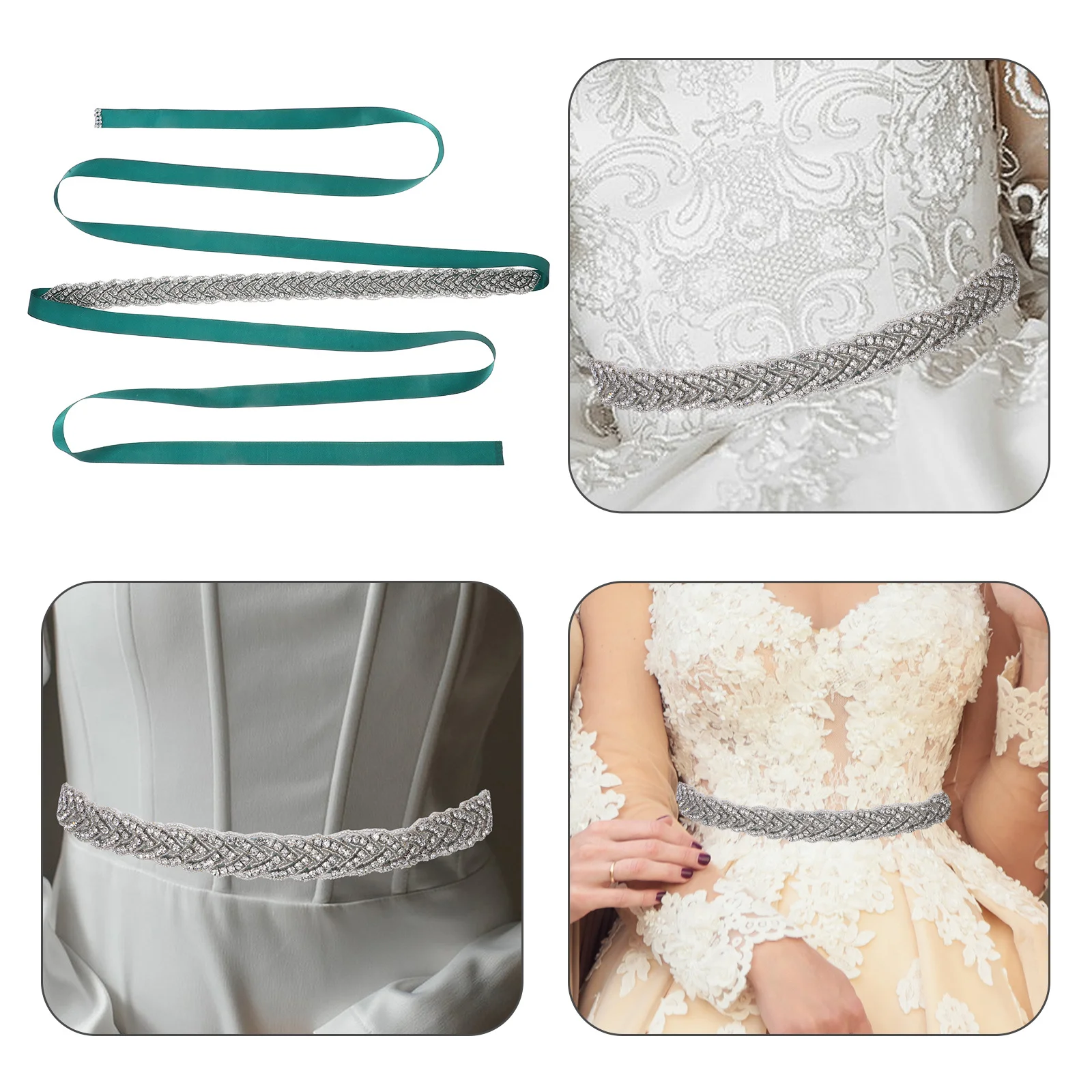 

Rhinestone Wedding Dress Belt Satin Ribbon Adjustable Bridal Waistband Strip for Formal Gowns Evening Dresses Straps for Dress