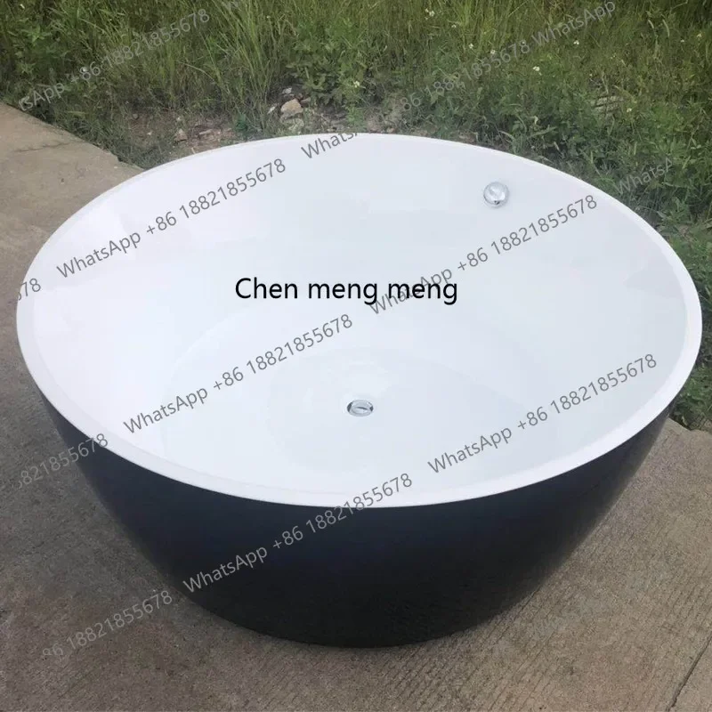 X  Free-standing round, acrylic, personalized home, outdoor hotel, bed and breakfast, bathtub