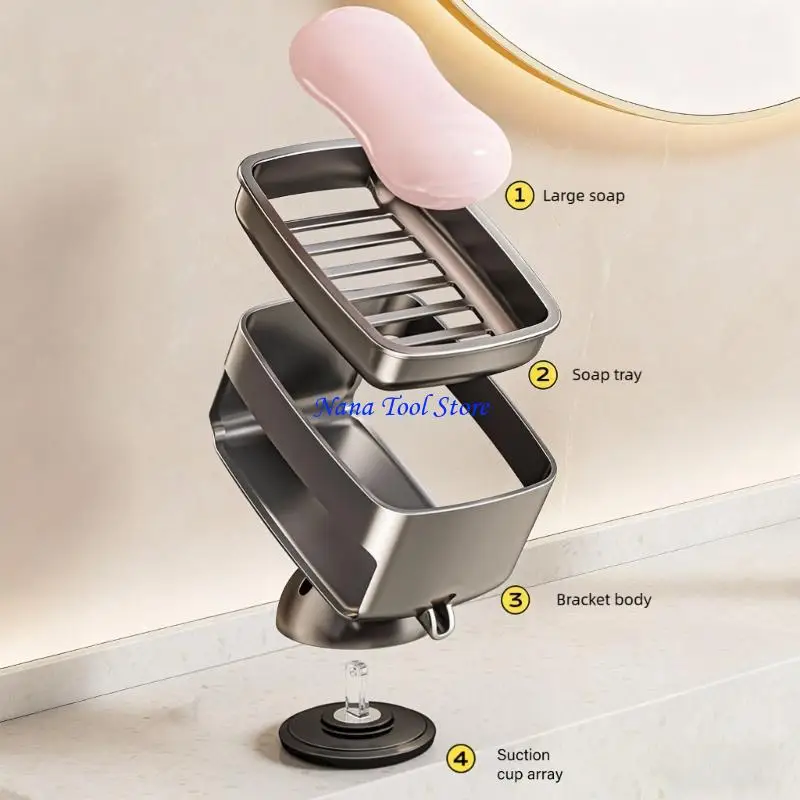 

31GJ мыльница на присоске со сливными отверстиями, многоразовый чехол для мыла для стирки, держатель для мыльницы для ванной