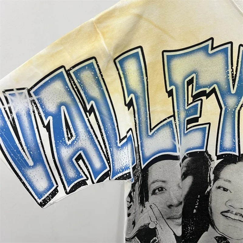 

Movie Poster Print VALLEY White Washed Shirts Men Women 1:1 Best Quality Pure Cotton American Retro Valley Black T-Shirts