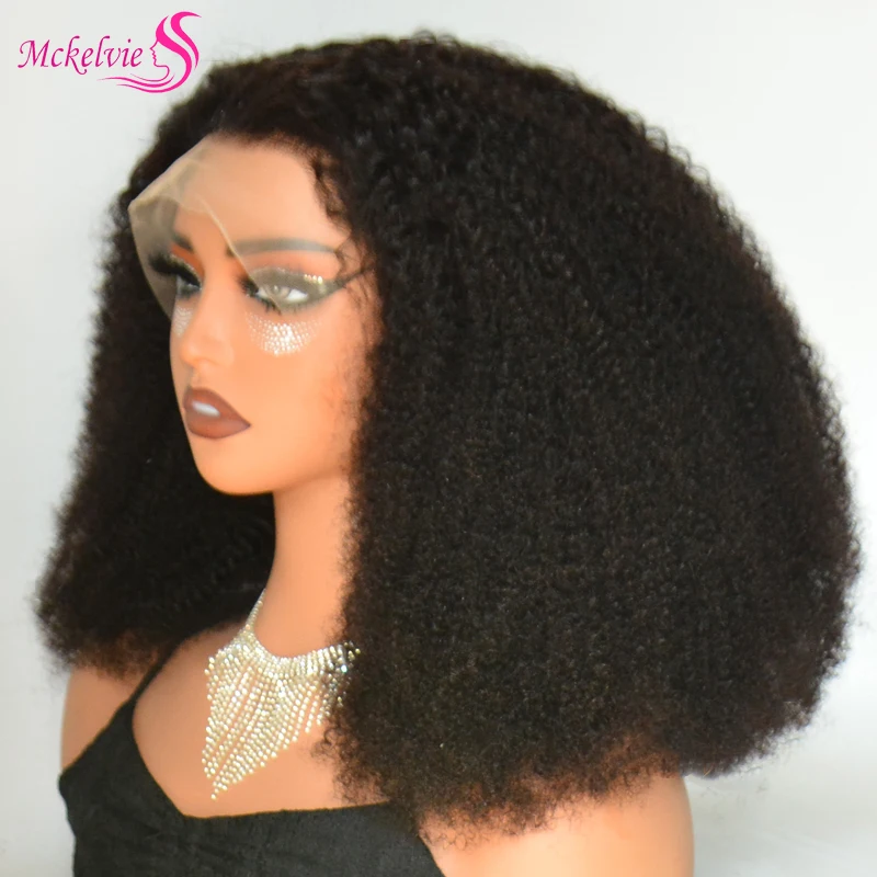 

300% Density Mongolian Afro Kinky Curly Human Hair Wigs For Women Brazilian Virgin Hair 13x4 Lace Frontal Wig 4x4 Closure Wig