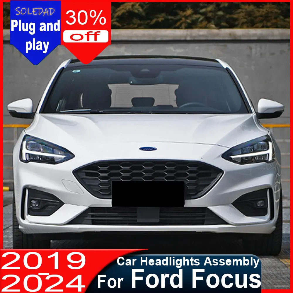Car Head Lamp for Ford Focus 2019-2024 Headlight Focus Headlights DRL DynamicTurn Signal High Beam Angel Eye Projector Lens
