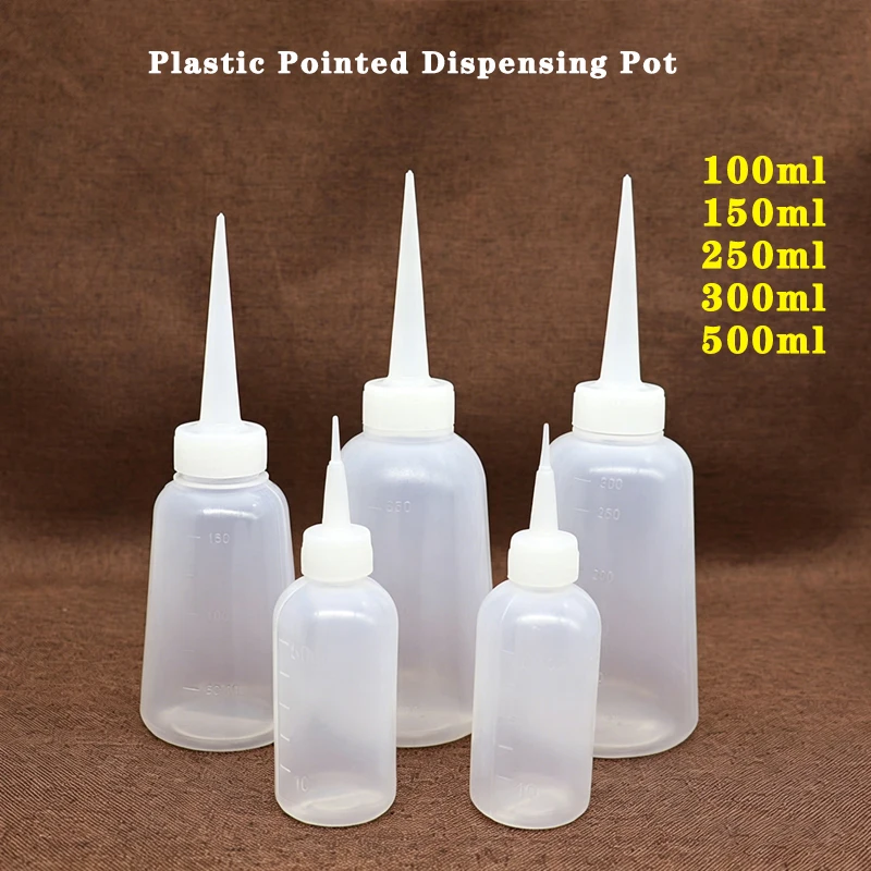 1-10pcs 100~300ml Plastic Clear Tip Applicator Bottle Squeeze Bottle Suitable For Crafts Art Glue Multi Purpose Refillable Empty