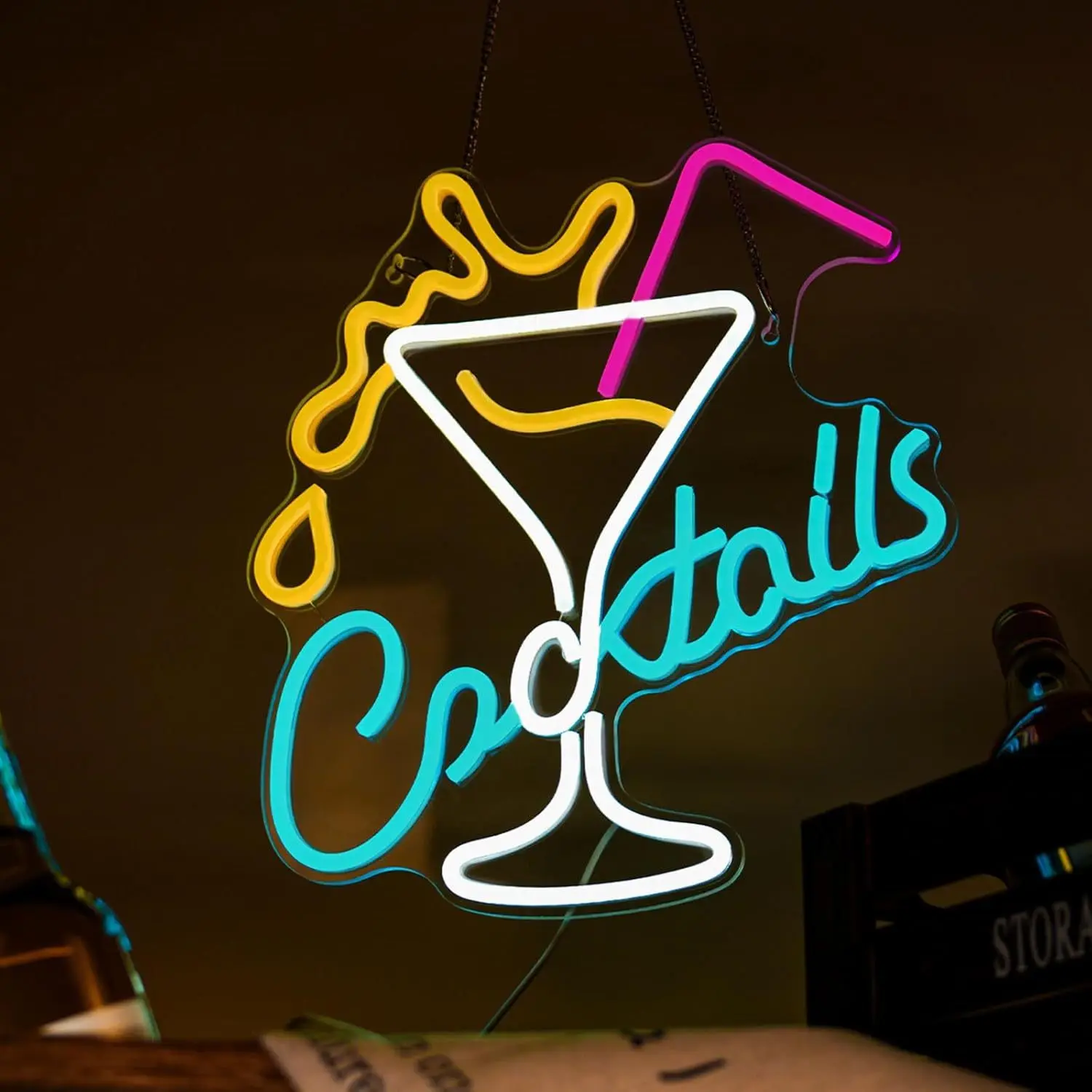 

Светодиодный неоновый свет Cocktails — питание от USB, с диммером, регулируемой яркостью, идеально подходит для домашних баров, шезлонгов, декора вечеринок
