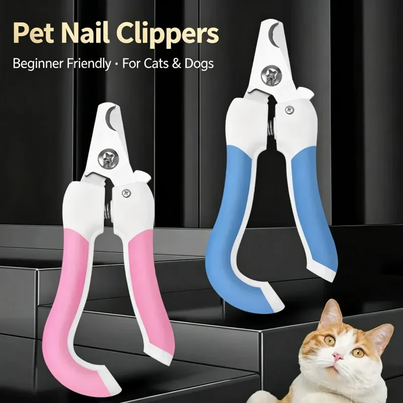1/2 Pcs Bent Hook Comfortable Pet Nail Clipper with File Universal Pet Nail Clippers Cat and Dog Cleaning Small Blind Clipper