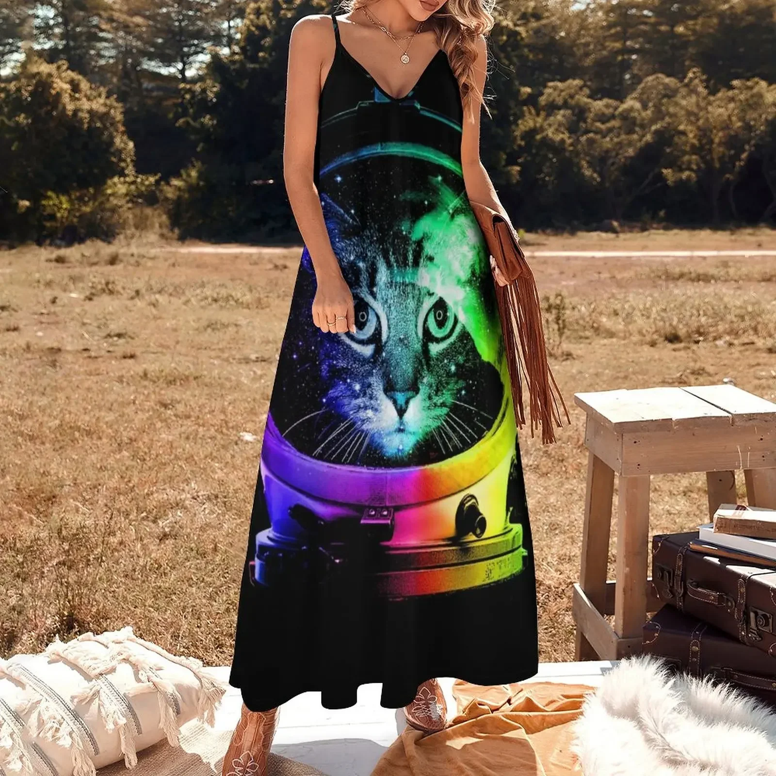 Astronaut Cat Sleeveless Dress women's clothing trend 2025 women's evening dresses 2025 Dress