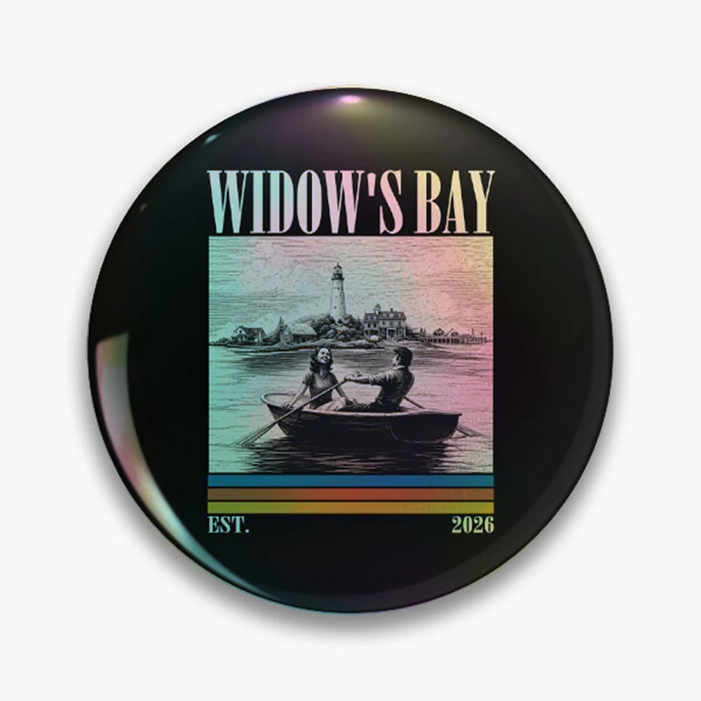 Greetings From Widow's Bay - Widow's Bay Pin Holographic Star Heart Pin Brooches Laminated Button Fashion Accessory