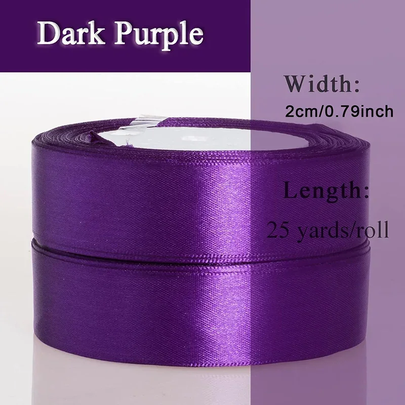 25Yards Satin Ribbon Rainbow Silk Ribbon Double Face Ribbons 30Colors for Craft Bow Gift Wrapping Embellish Wedding 6-25mm Wide