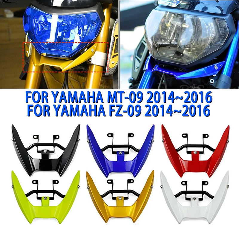 

For Yamaha MT-09 MT09 MT FZ 09 FZ-09 FZ09 2014- 2016 Motorcycle Headlight Front Upper Fairing Spoiler Stay Bracket Mount Holder