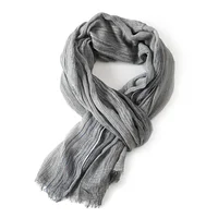 Cotton Linen Striped Men Scarves Autumn Winter Warm Neckerchief Pashmina Male Accessories Short Tassel Bufanda Shawl