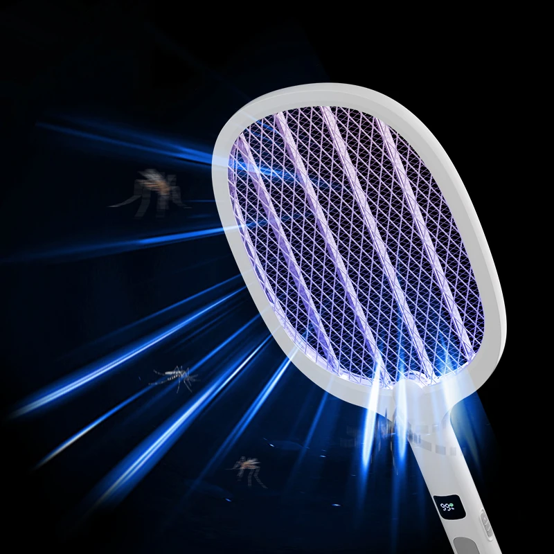 Electric Fly Swatter Handheld Fly Killer and Mosquito Trap Lamp Safe Rechargeable for Home Office Backyard Patio Camping image 3