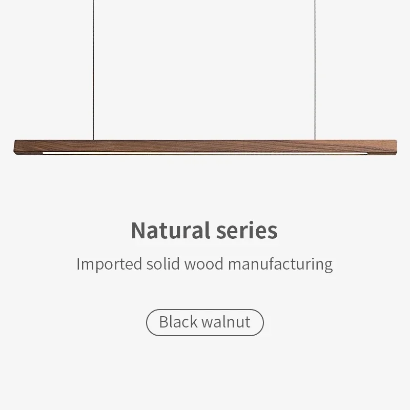 Wood Led Pendant lamps Modern Modern Hanging Lamp Living Room Indoor Kitchen Office Bar Cafe Vintage Long Strip light Fixture