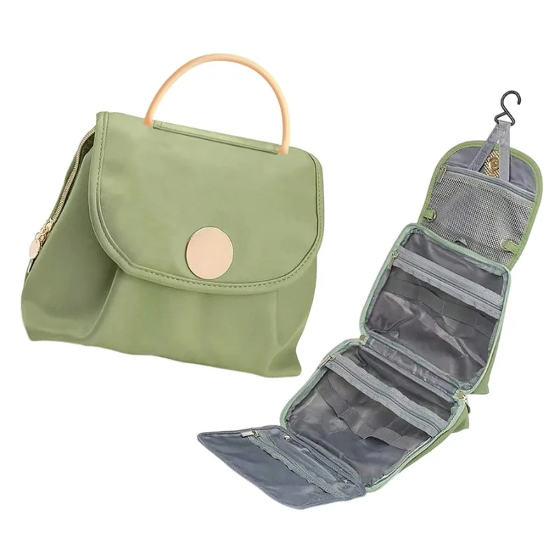 TEXU Waterproof Leather Toiletry Bag Cosmetic Organizer-Travel Hanging Makeup Organizer For Cosmetics And Bath Products