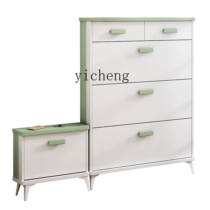 

ultra-thin tipping bucket shoe cabinet, integrated door-to-door entrance cabinet, shoe rack against the wall