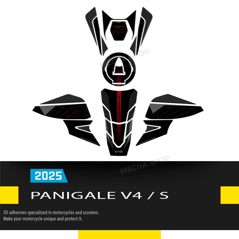 Gas Cap Upper Protection Sticker for Panigale V4/S 2025 Motorcycle 3D Epoxy Resin Decal Kit