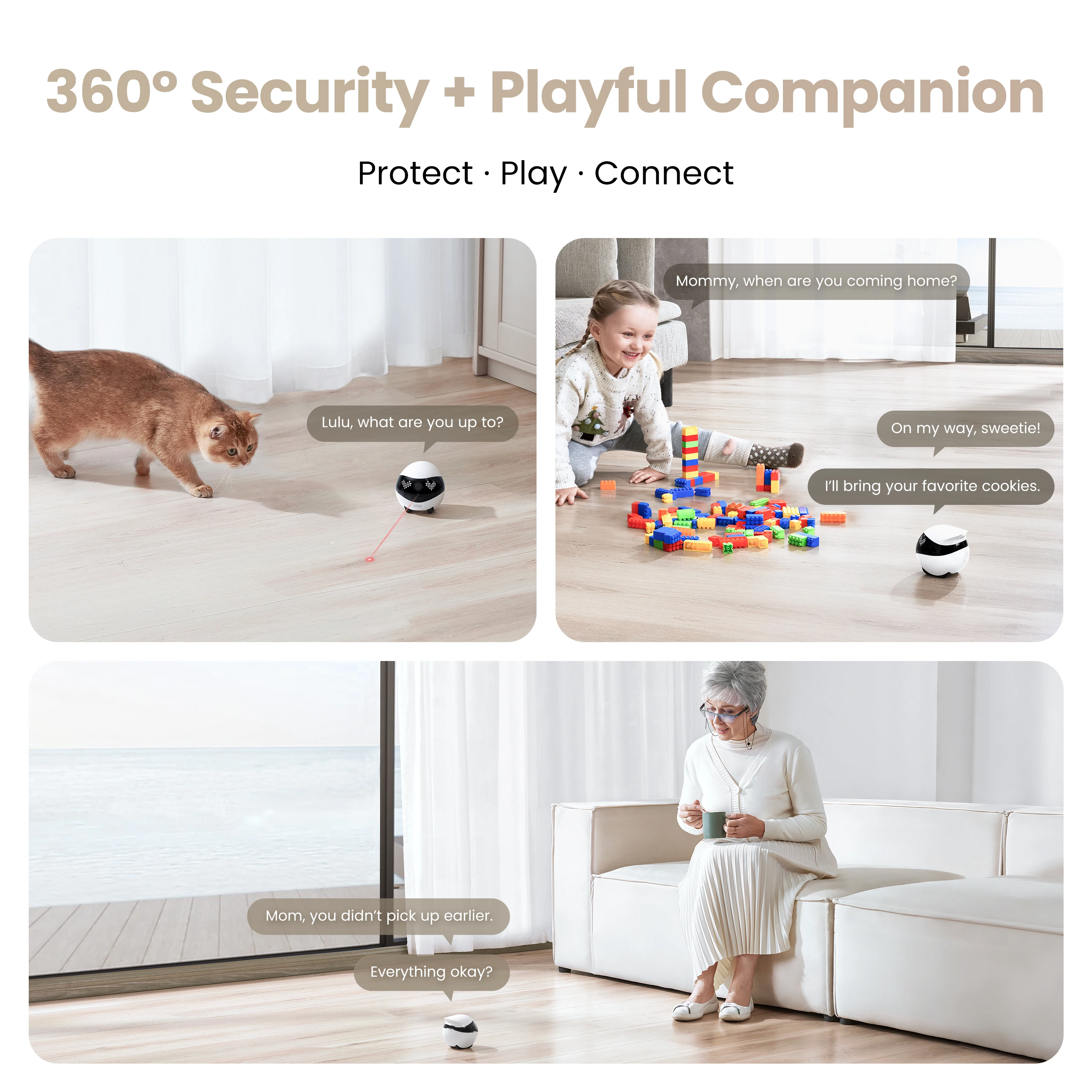 หุ่นยนต์รักษาความปลอดภัยบ้าน E - Home Security Features บทวิจารณ์และราคา