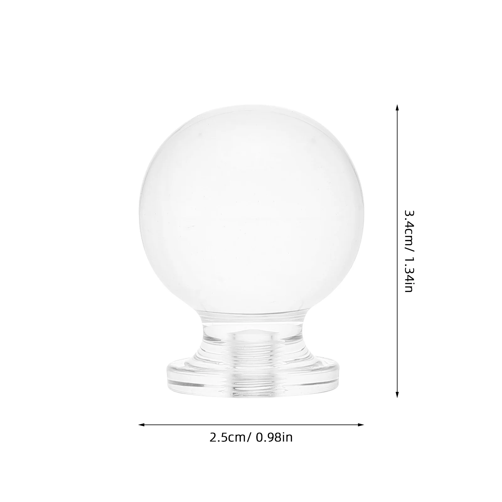 12Pcs Transparent Acrylic Round Ball Knobs Sturdy Comfortable Grip for Closet Doors Cupboard Panels Dresser Drawers