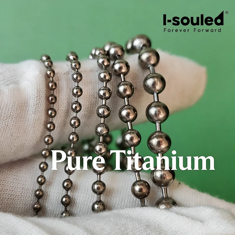 

Pure Titanium Bead Chain Necklace | Hypoallergenic Jewelry for Sensitive Skin | Multiple Sizes (2.0mm/2.4mm/3.0mm/4.0mm/5.0mm)