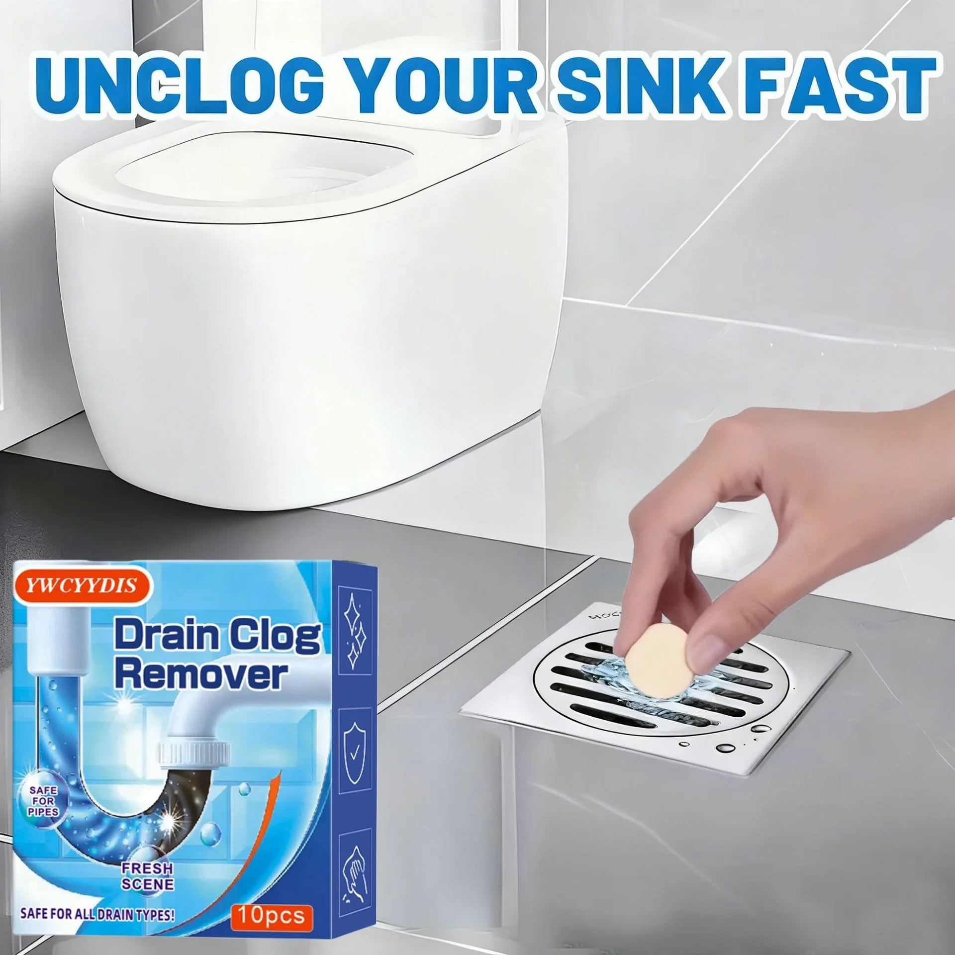 Toilet Cleaning Unclog Effervescent Tablets Descaling Odor Removal Dirt Dissolution Anti Clogging Household Pipe Cleaning Tablet