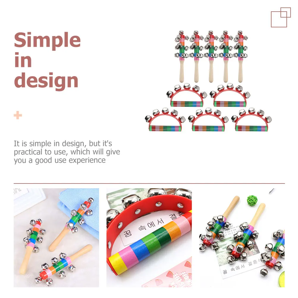 

Kids Toys Children's Musical Instrument Rattle Set Mini Hand Bell Percussion Small Holding Instruments Shaking