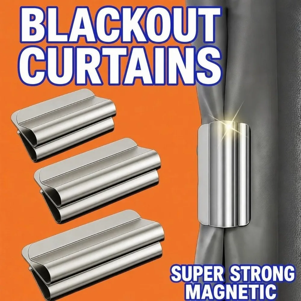 1 Pairs New Metal Curtain Closure Clip S/L Magnetic Attraction Curtain Fixing Buckle Detachable Curtain Gap Stopper Home Office