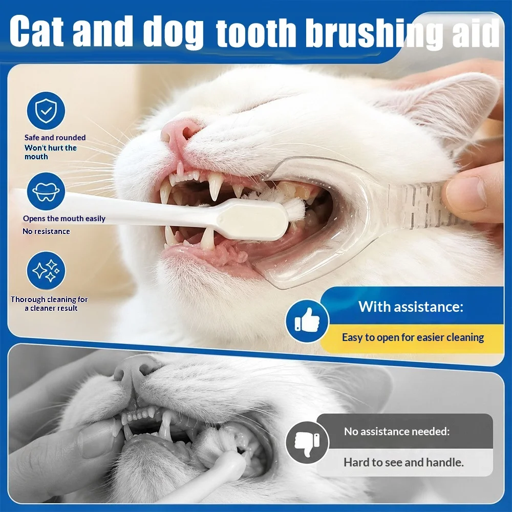 Pet Oral Care Aid Cat Dog Toothbrush Helper Mouth Opener Teeth Cleaning Mouth Prop Tool Eco Friendly Durable