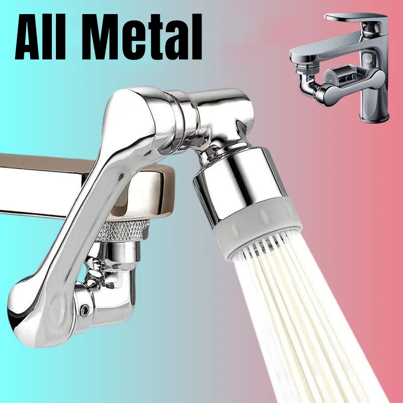 Metal 1080 °   Uniwersalna obrotowa głowica spryskiwacza do kranu Adapter 22/24 mm Przedłużacz do kranu umywalkowego Aerator Dysza Bubbler Kran kuchenny
