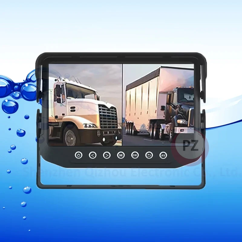 7 Inch IPS Split Screen 1080P 1200TVL Waterproof 1/2/4CH Monitor Night View Reverse Camera Kit for Trucks Front Rear Views