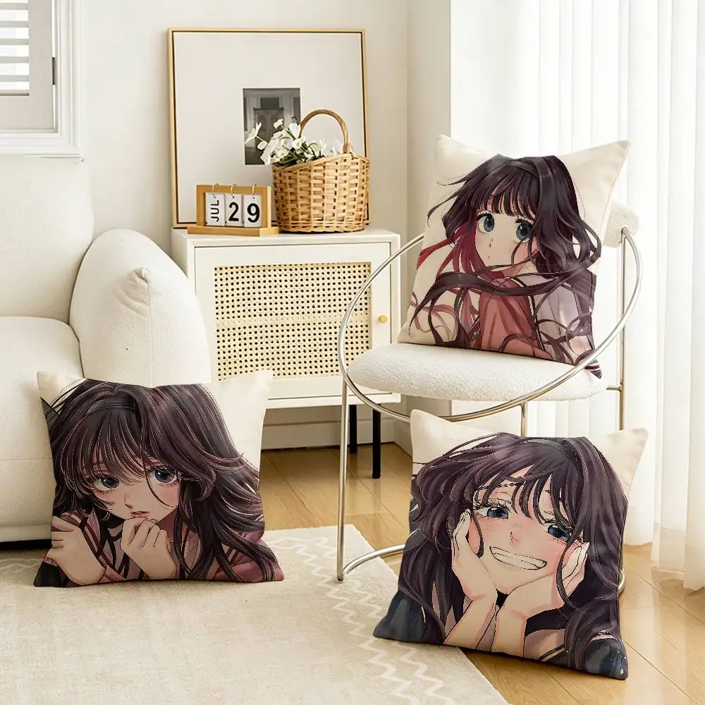 The Fragrant Flower W-Waguri Kaoruko Customizable Square Pillow case Double Sided Print Sofa Bedroom Decor Cushion Cover