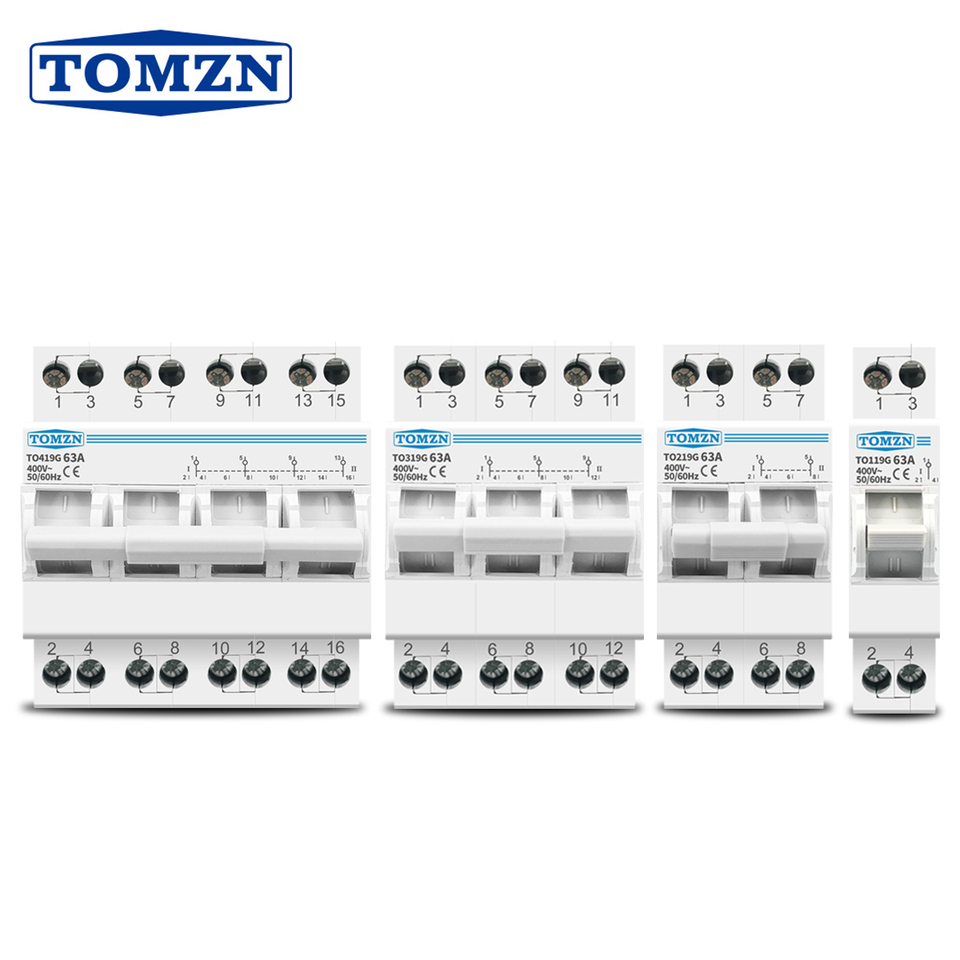  1P 2P 3P 4P 63A TOMZN MTS Dual Power Manual Transfer Isolating Switch  Interlock Circuit Breaker 