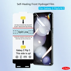 3Pcs HD Front Hydrogel Film For Samsung Galaxy Z Flip 7 6 5 4 3 Self Healing Screen Protector Case Friendly+Install Fix Tools