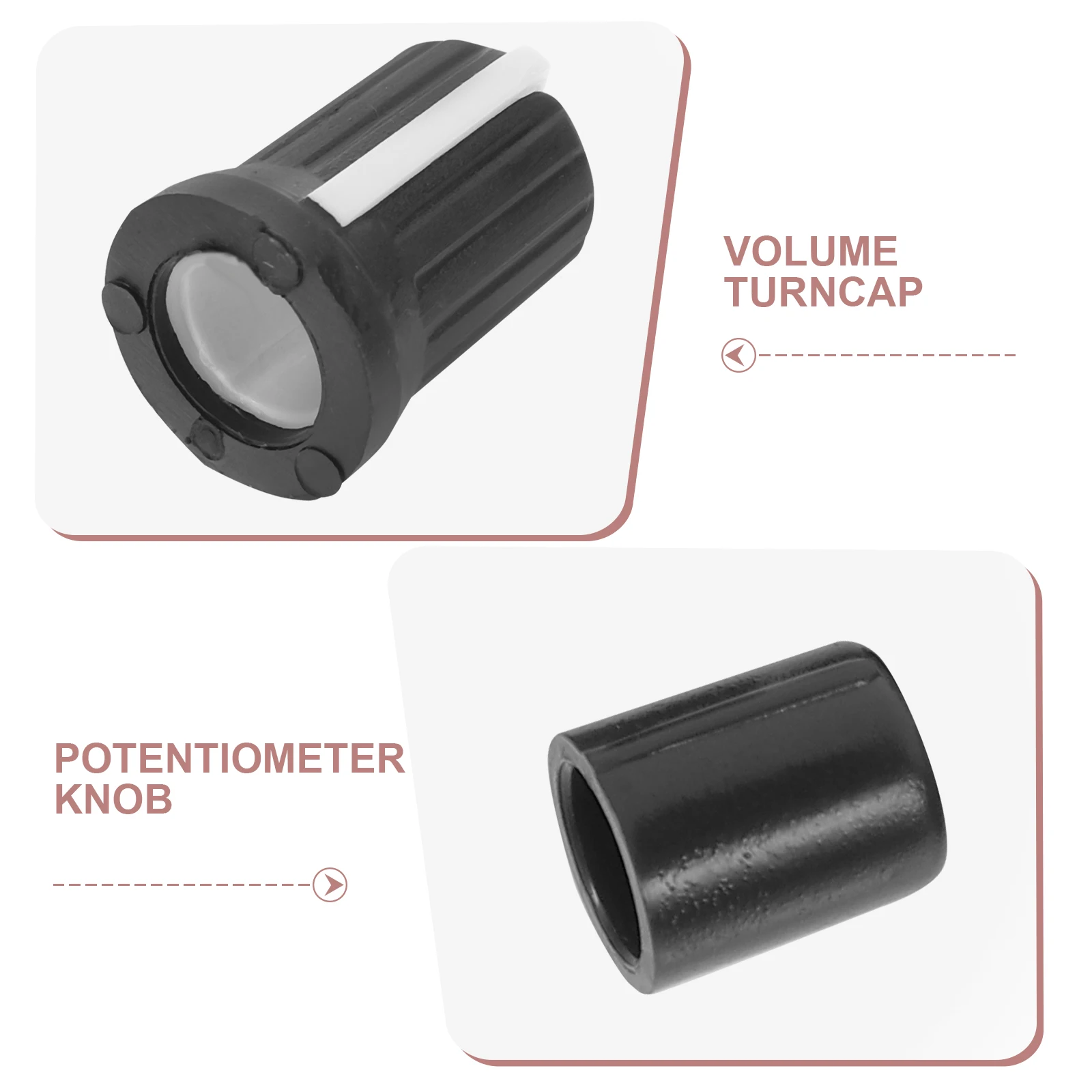 

5pcs Black Rubber Potentiometer Volume Knobs Caps Durable Tone Control Guitar Parts Accessories Musical Instruments