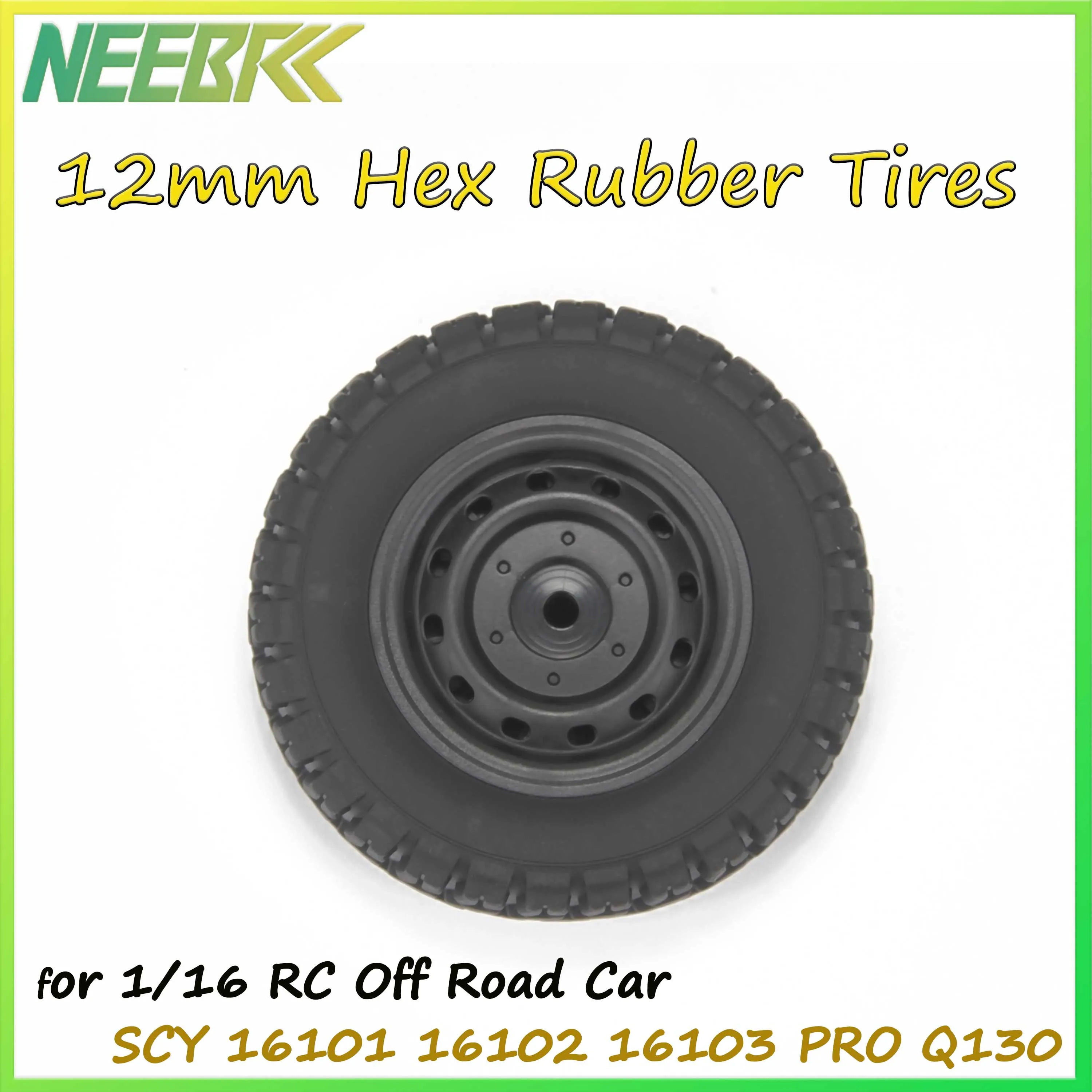 

SCY 16101 PRO 16102 PRO 16103 PRO Q130 85mm Rubber Tyre Tires 12mm Hex 6035 for 1/16 Off-Road RC Car DIY PARTS Original Parts