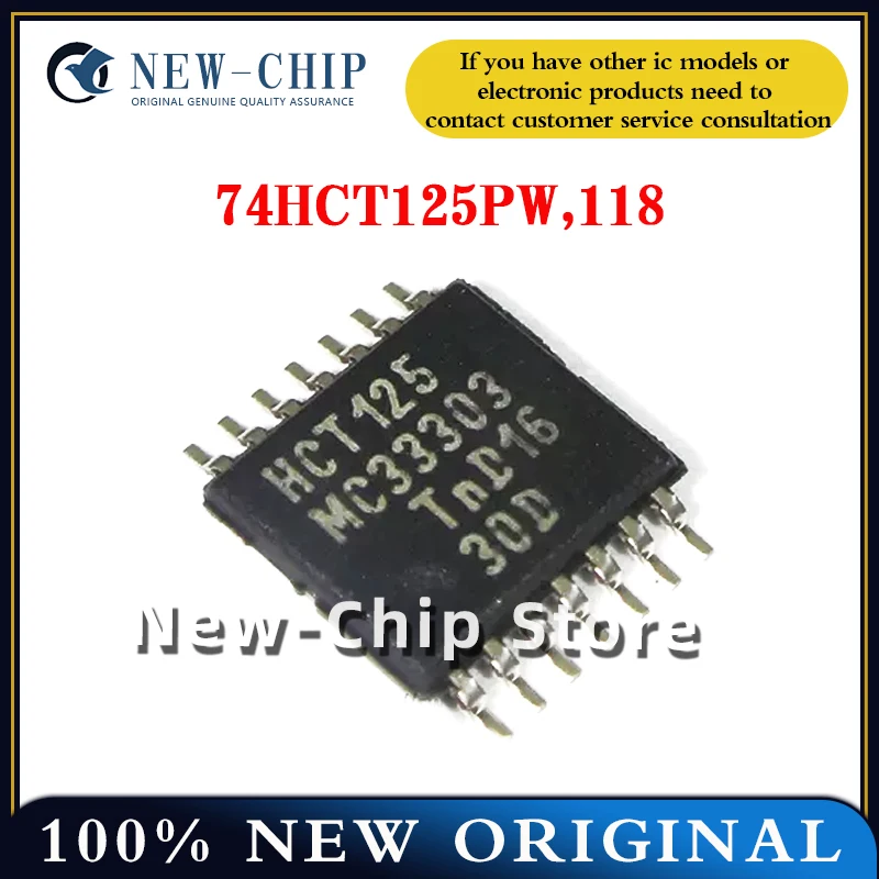 20PCS-1000PCS/LOT  74HCT125PW,118  TSSOP-14  Logic - buffer, driver  Screen printing HCT125  New Original