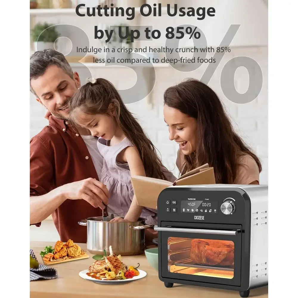 14QT Air Fryer Oven 8-in-1 Convection Toaster with Grill Roast Temperature Control Rapid Cooking 1250W Including Accessories