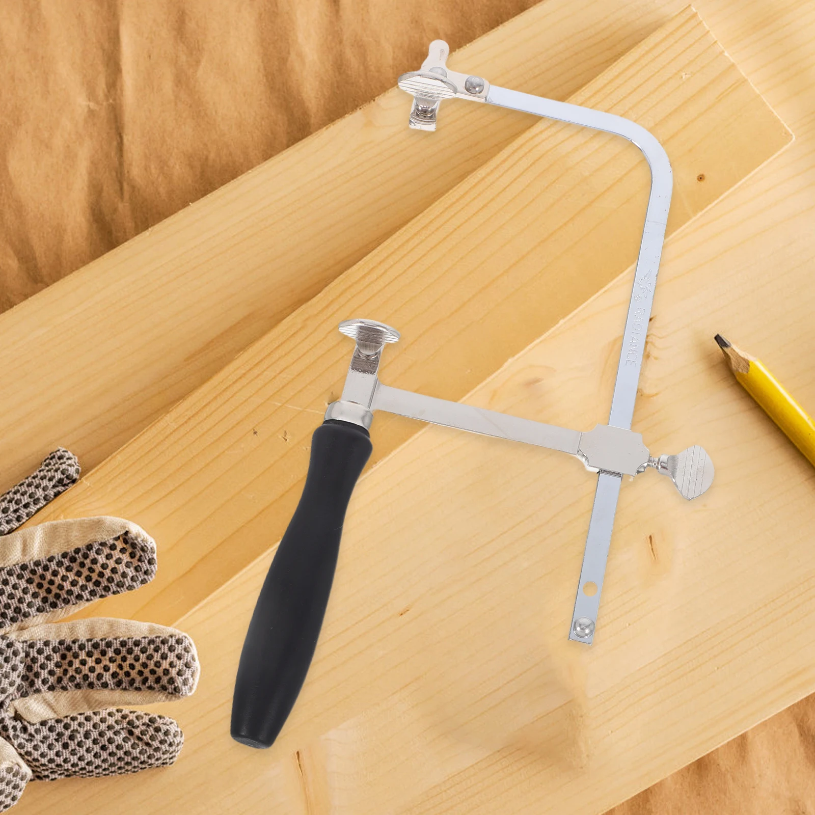 

Handmade Heavy Duty Hacksaw Frame Ergonomic Bow Precision Wire Frame U Shaped Handle Metalworking Sturdy Adjustable