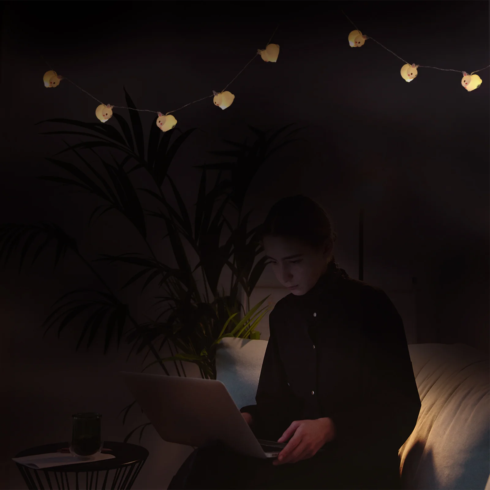 1 مجموعة سطوع عالية LED الأرنب سلسلة ضوء عيد الفصح تصميم توفير الطاقة عيد الفصح LED سلسلة عطلة مصباح حفلة ديكور