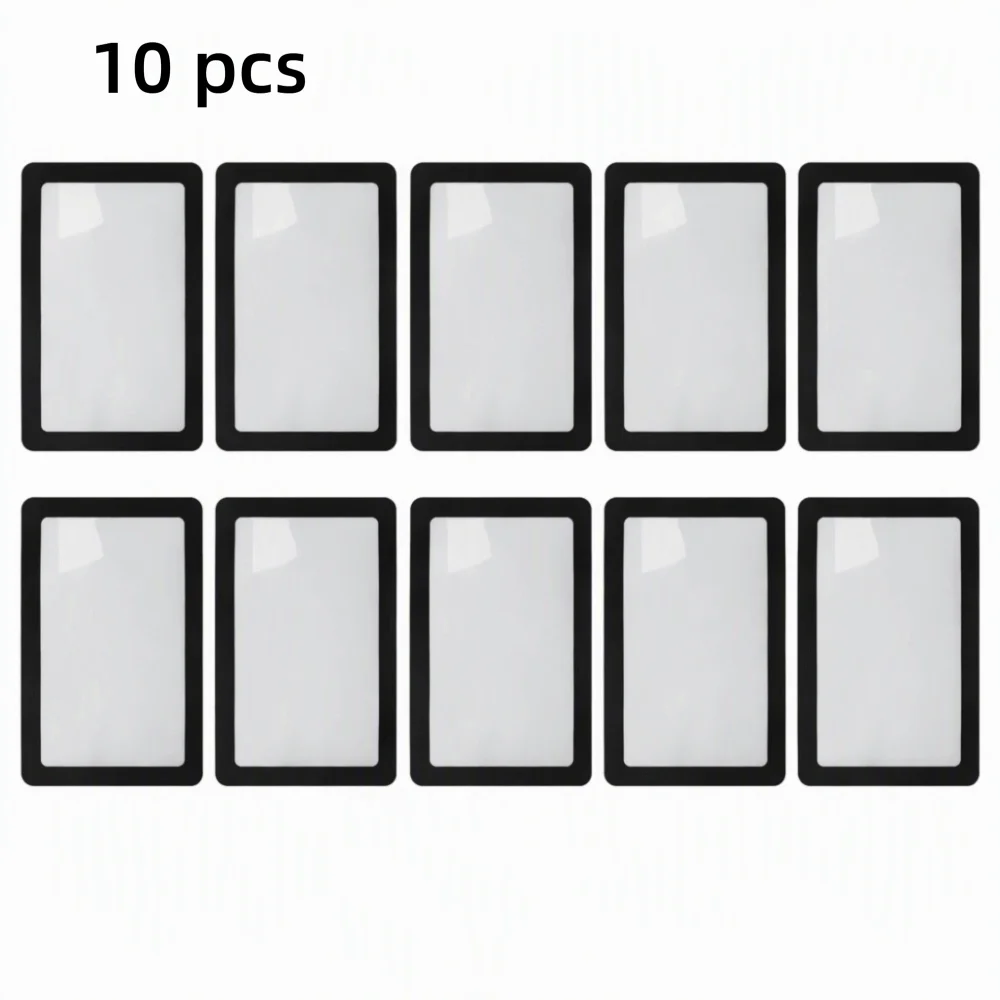 10pcs Portable 3X Magnification Magnifying Glass PVC Square Lens Card Magnifier Ultra Lightweight Flat Reading Magnifier Reading