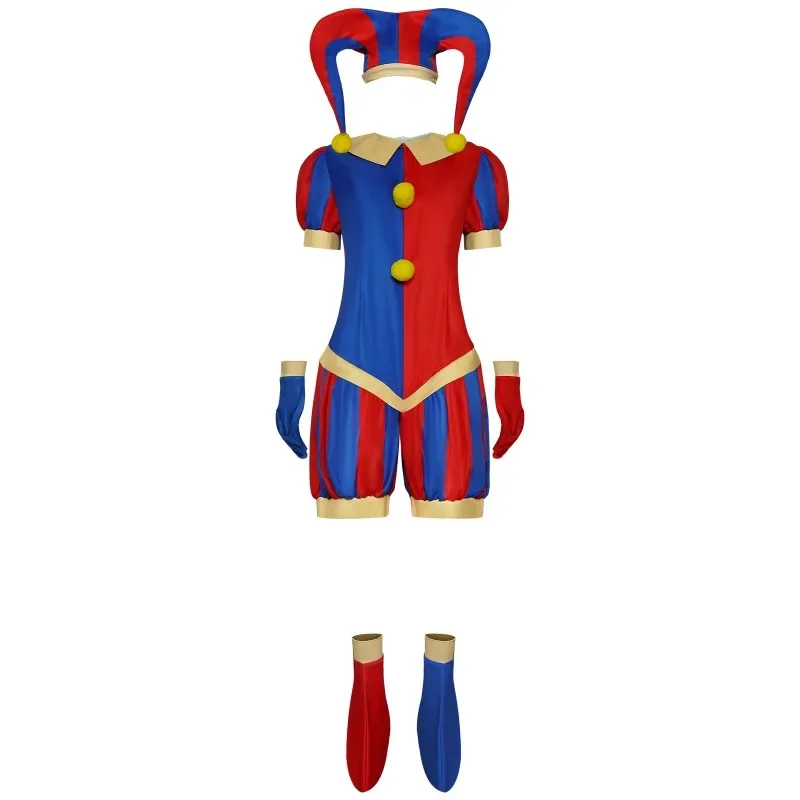 

CosplayCircus Pomni Cosplay Costume with Hat Gloves Halloween Costumes Set Clown Amazing Digital Circus Halloween Christmas Hat