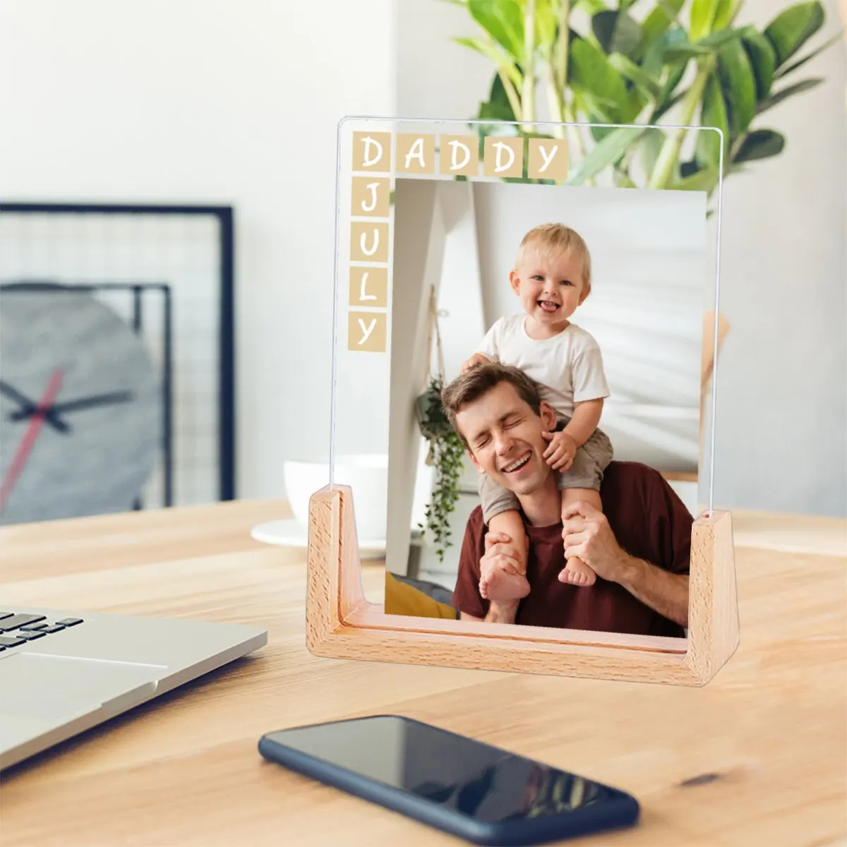 

Personalized Custom Photo Acrylic Wooden Photos Frame DIY Frame Photo Frames for Anniversary Picture Frame Photo Decoration