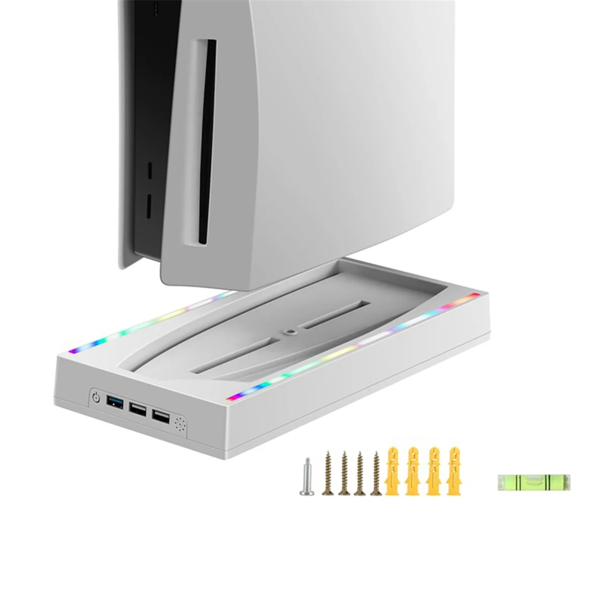 

For PS5 Game Console Wall Bracket Wall Mount Storage Rack for Playstation 5 Game Handle Bracket Anti-Slip Holder-ABRJ