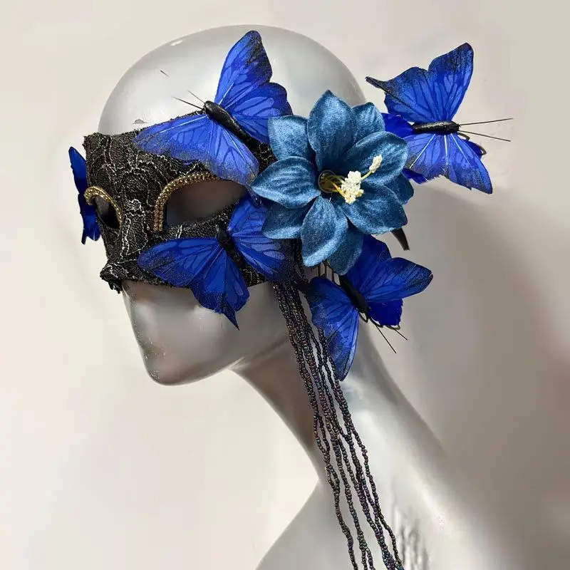 

Mori Branch Butterfly Mask for Halloween Carnival Creative Singing Mask Party Dance Accessory