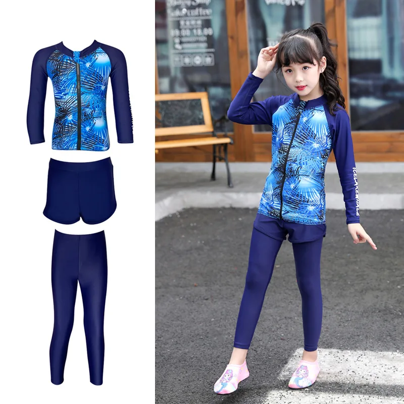 Children's Three-piece Swimsuit Sunscreen Wetsuit Summer Kids Split Korean Version Of Girls' Boys' Swimwear