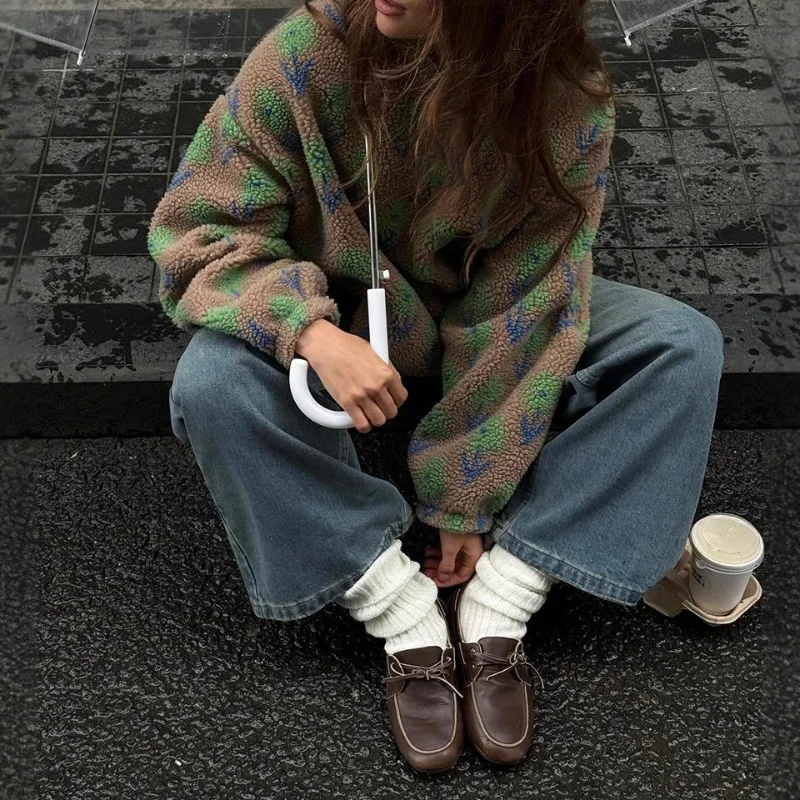 Pull à col roulé en polaire Jacquard, demi-fermeture éclair, nouvelle collection hiver 2025